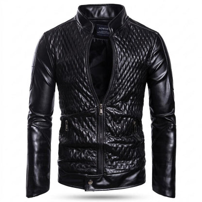 Gentleman Code - Sagam | Gesteppt Tailliert Lederjacke Herren