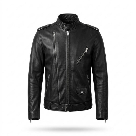 Nobleman Code - Lamon | Asymmetrisch Gegürtet Lederjacke Herren