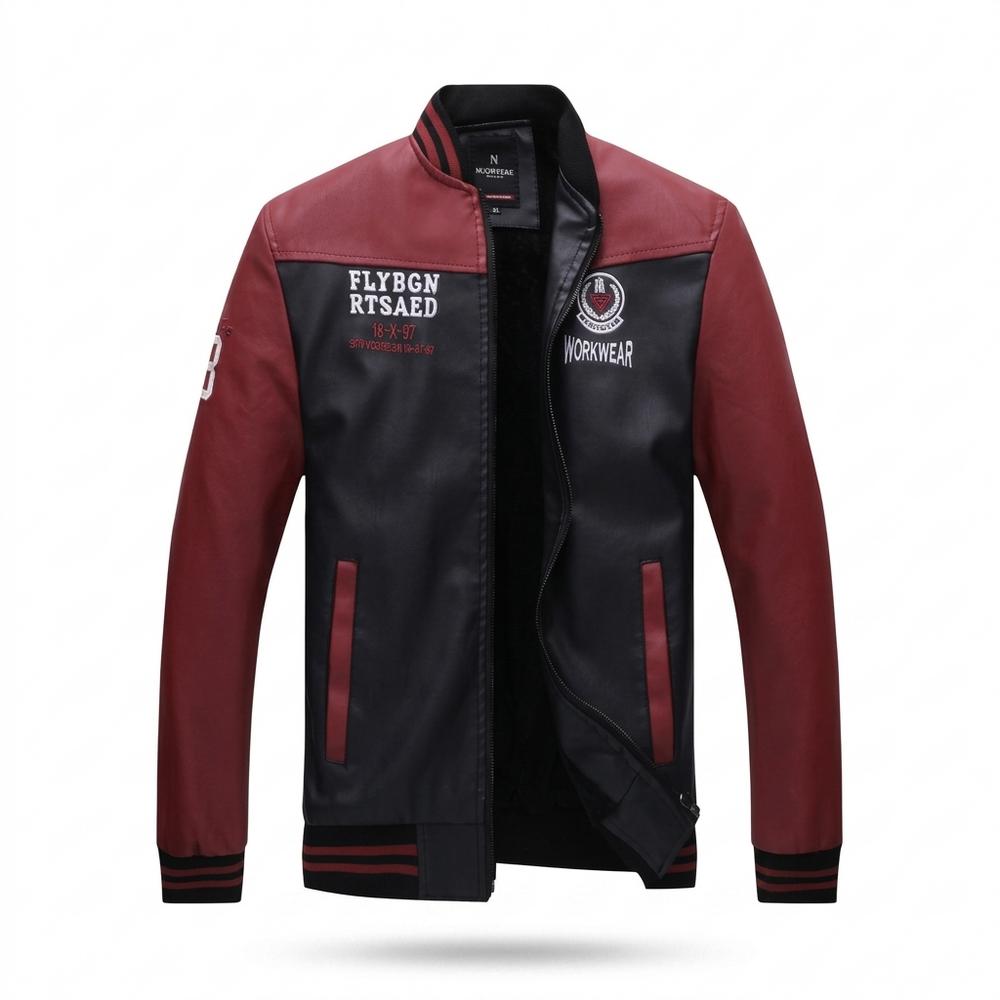 Gentleman Code - Norav | Zweifarbige Gerippte Lederjacke Herren