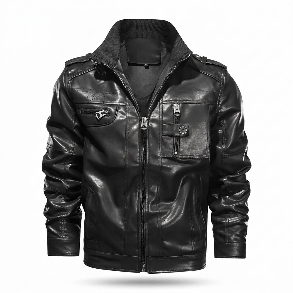 Gentleman Code - Culok | Gefüttert Reißverschluss Lederjacke Herren