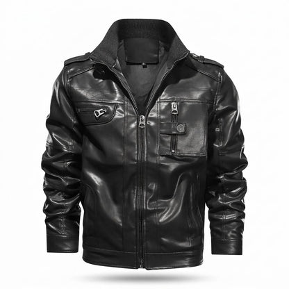 Gentleman Code - Culok | Gefüttert Reißverschluss Lederjacke Herren