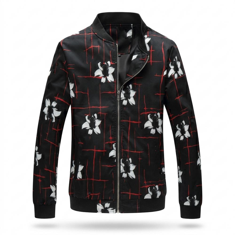 Gentleman Code - Vuhun | Gemusterte Reißverschluss Jacke Herren