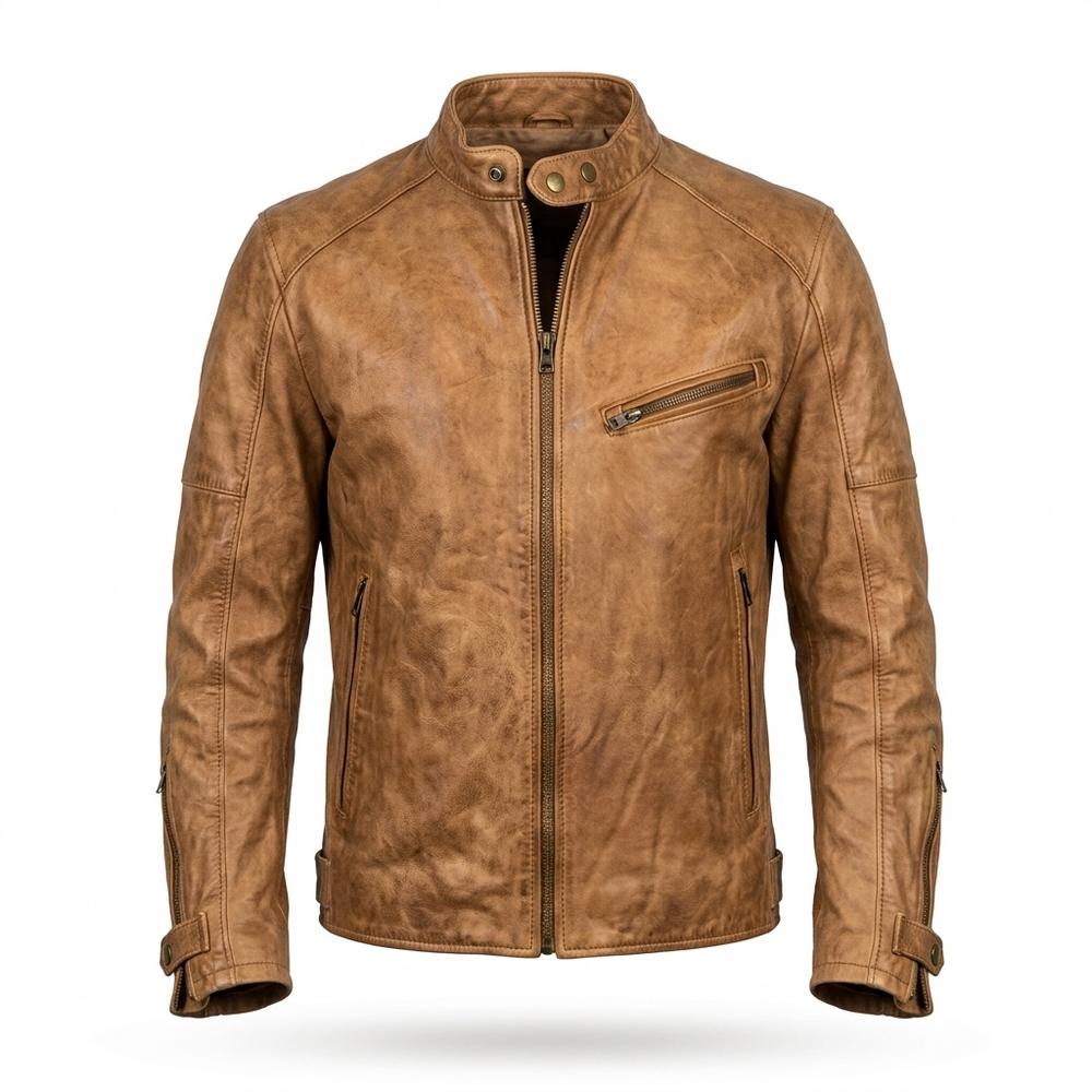 Gentleman Code - Rupet | Gewachst Tailliert Lederjacke Herren