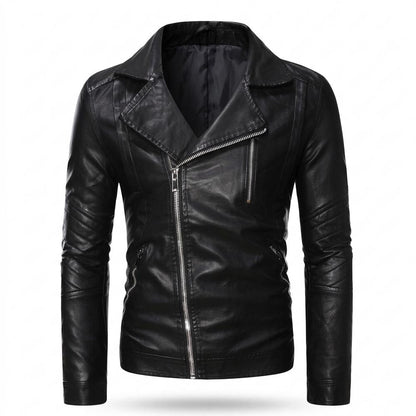 Gentleman Code - Zafod | Asymmetrisch Tailliert Lederjacke Herren