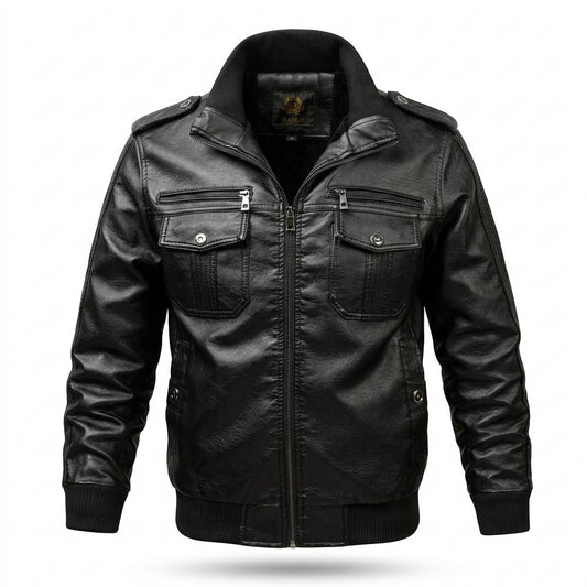 Nobleman Code - Nivis | Gefüttert Detailreich Lederjacke Herren