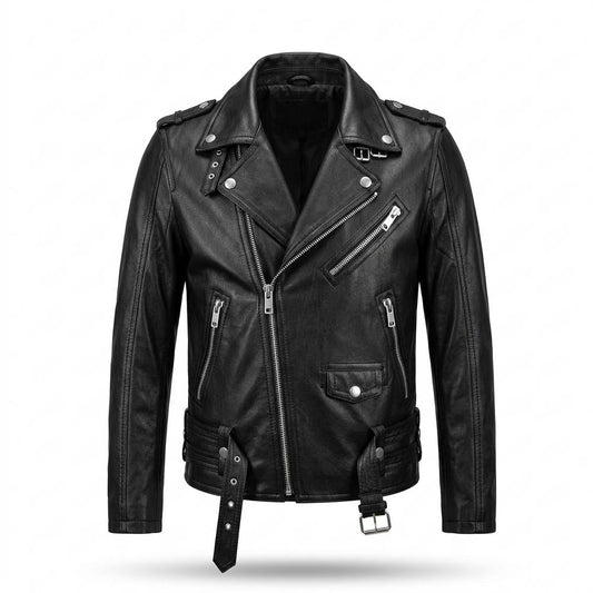 Nobleman Code - Sidok | Asymmetrische Taillierte Lederjacke Herren