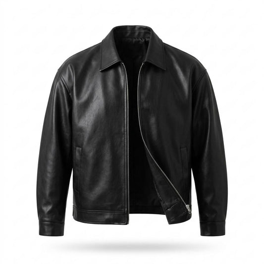 Gentleman Code - Dekel | Glatt Weit Lederjacke Herren