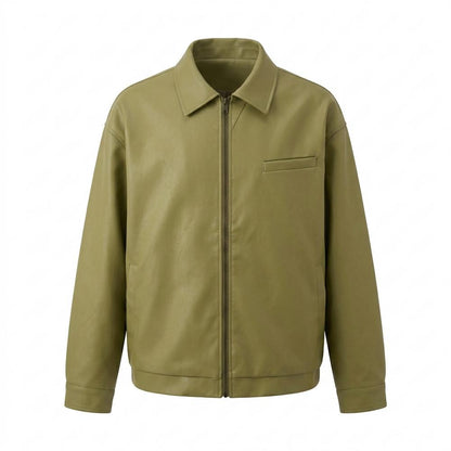 Nobleman Code - Arral | Glatte Gezipte Lederjacke Unisex