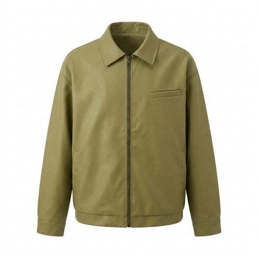 Nobleman Code - Arral | Glatte Gezipte Lederjacke Unisex
