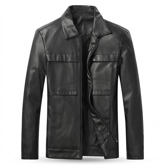 Nobleman Code - Vuvot | Glatte Gefütterte Lederjacke Herren