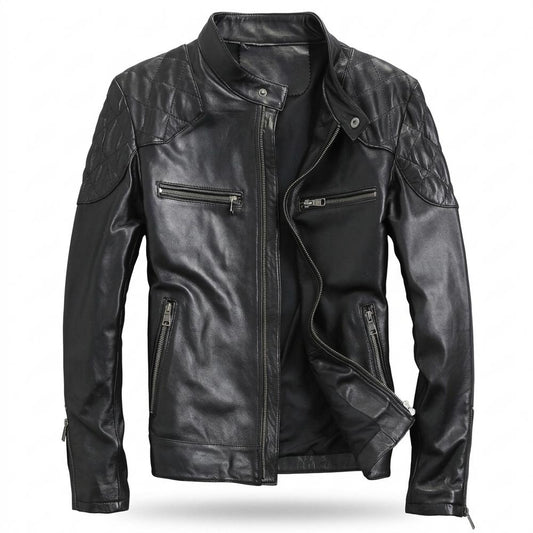 Nobleman Code - Morun | Gesteppt Tailliert Lederjacke Herren