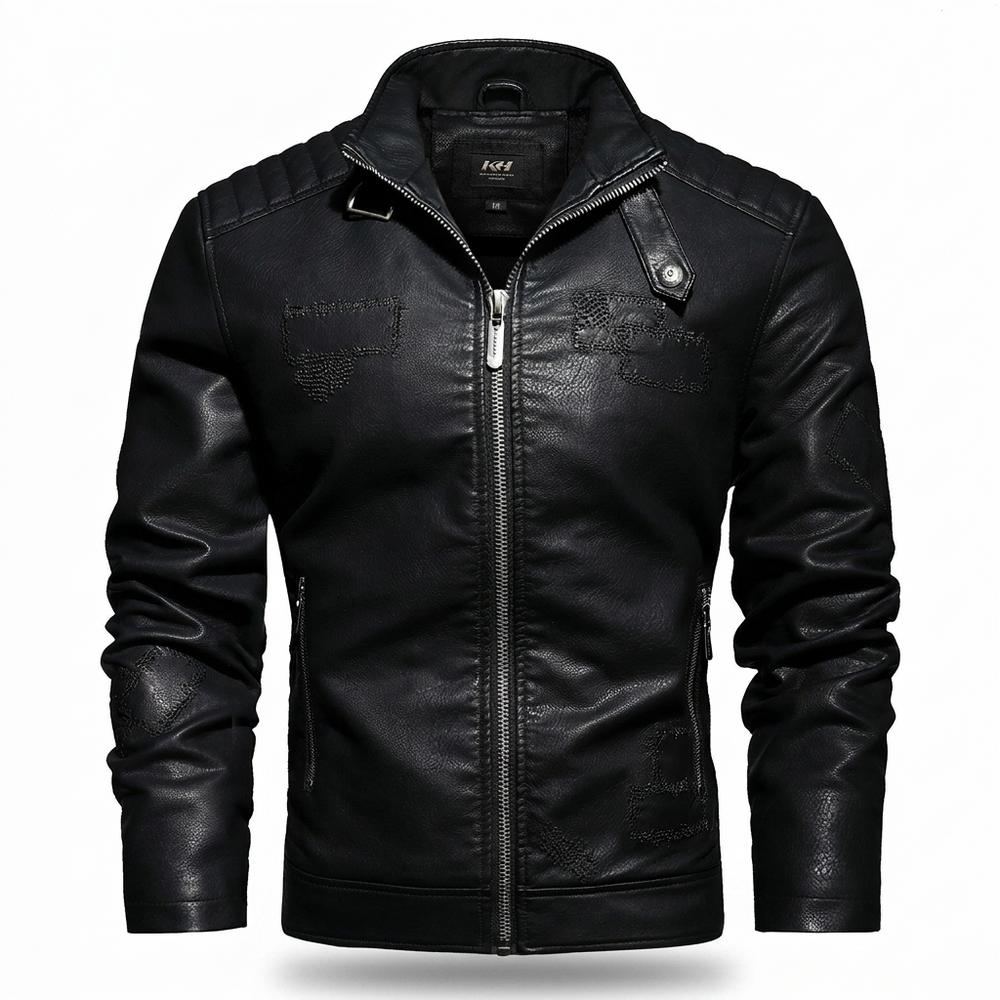 Gentleman Code - Cosil | Gesteppt Bestickt Lederjacke Herren