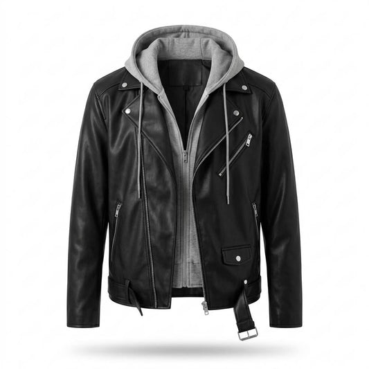 Nobleman Code - Kupit | Gefütterte Asymmetrische Lederjacke Herren