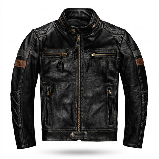 Nobleman Code - Kosil | Gesteppte Genarbte Lederjacke Herren