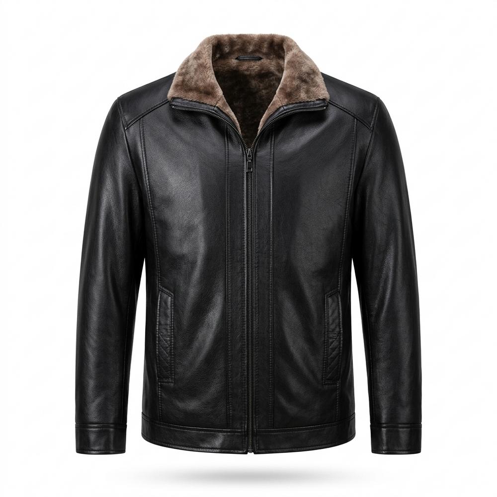 Gentleman Code - Vilit | Gefüttert Warm Lederjacke Herren