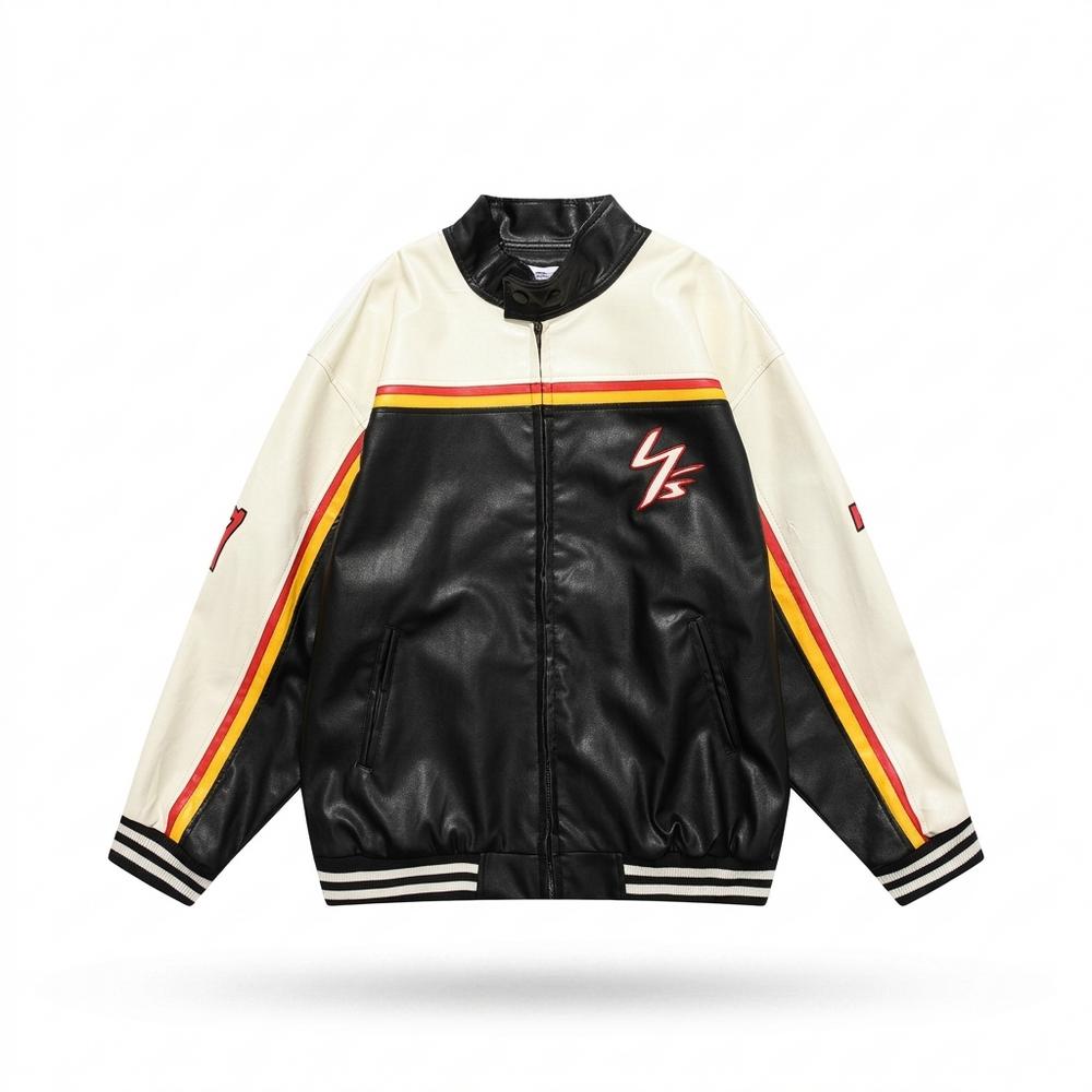 Gentleman Code - Rarus | Mehrfarbige Gefütterte Lederjacke Unisex