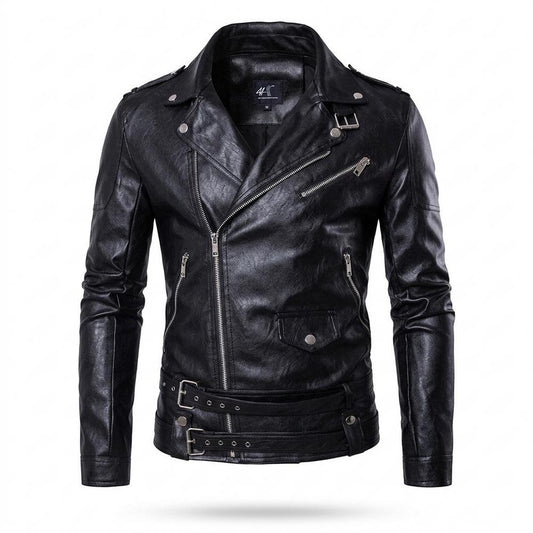 Nobleman Code - Vilan | Asymmetrisch Tailliert Lederjacke Herren