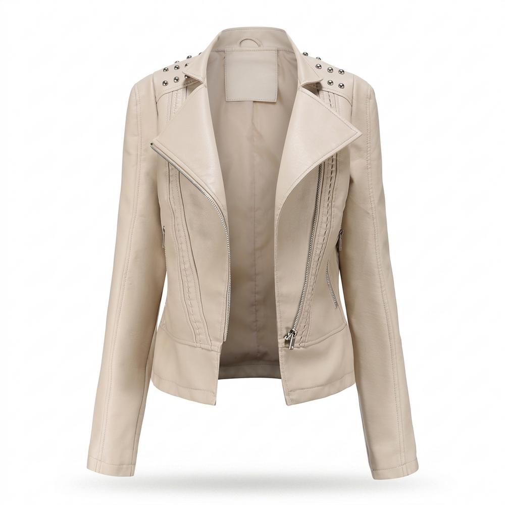 Nobleman Code - Dugem | Nietenbesetzt Asymmetrisch Lederjacke Damen