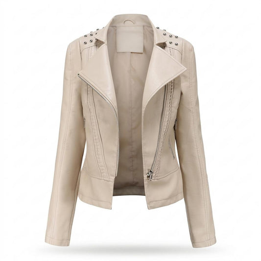 Gentleman Code - Dugem | Nietenbesetzt Asymmetrisch Lederjacke Damen