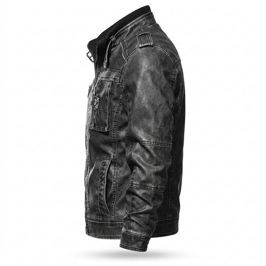 Gentleman Code - Kuvik | Gefüttert Gewaschen Lederjacke Herren