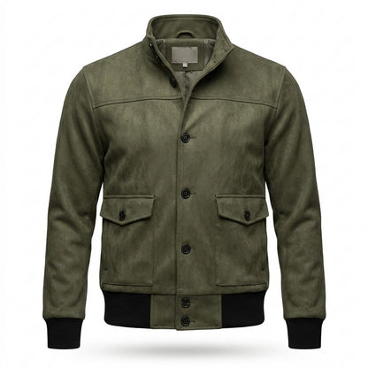 Gentleman Code - Mewat | Geknöpfte Langärmelige Wildleder-Jacke Herren