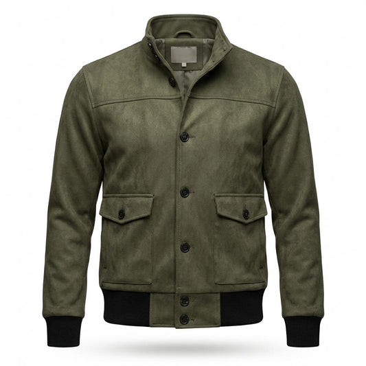 Nobleman Code - Mewat | Geknöpfte Langärmelige Wildleder-Jacke Herren