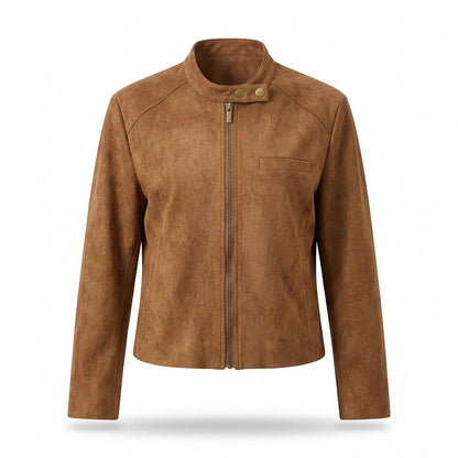 Nobleman Code - Ruwad | Veloursartig Reißverschluss Wildleder-Jacke Damen