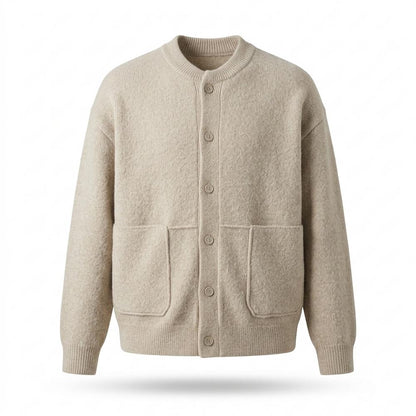Gentleman Code - Rumal | Strukturiert Kragenlos Cardigan Herren