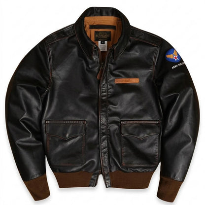 Gentleman Code - Raken | Gefüttert Bestickt Lederjacke Herren