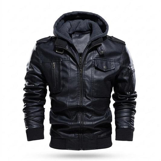 Nobleman Code - Movur | Gefüttert Mehrlagig Lederjacke Herren