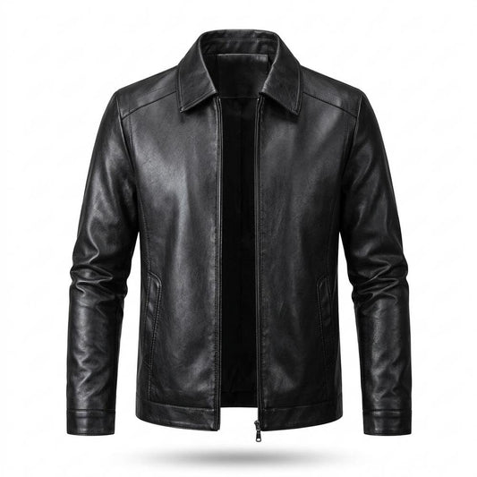 Nobleman Code - Sozed | Gekragte Glatte Lederjacke Herren