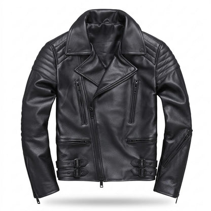 Gentleman Code - Lufav | Gesteppt Asymmetrisch Lederjacke Herren