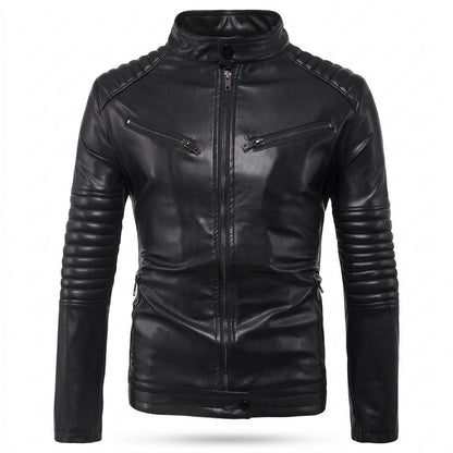 Gentleman Code - Nufel | Gesteppt Tailliert Lederjacke Herren