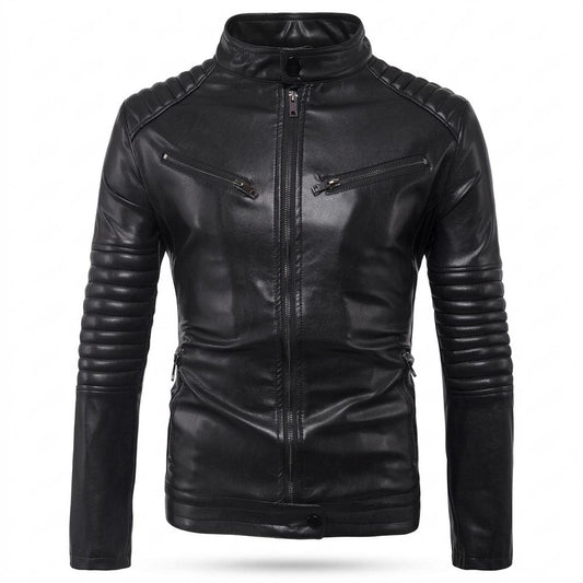 Nobleman Code - Nufel | Gesteppt Tailliert Lederjacke Herren