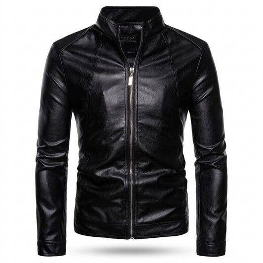 Nobleman Code - Renov | Hochschließende Taillierte Lederjacke Herren