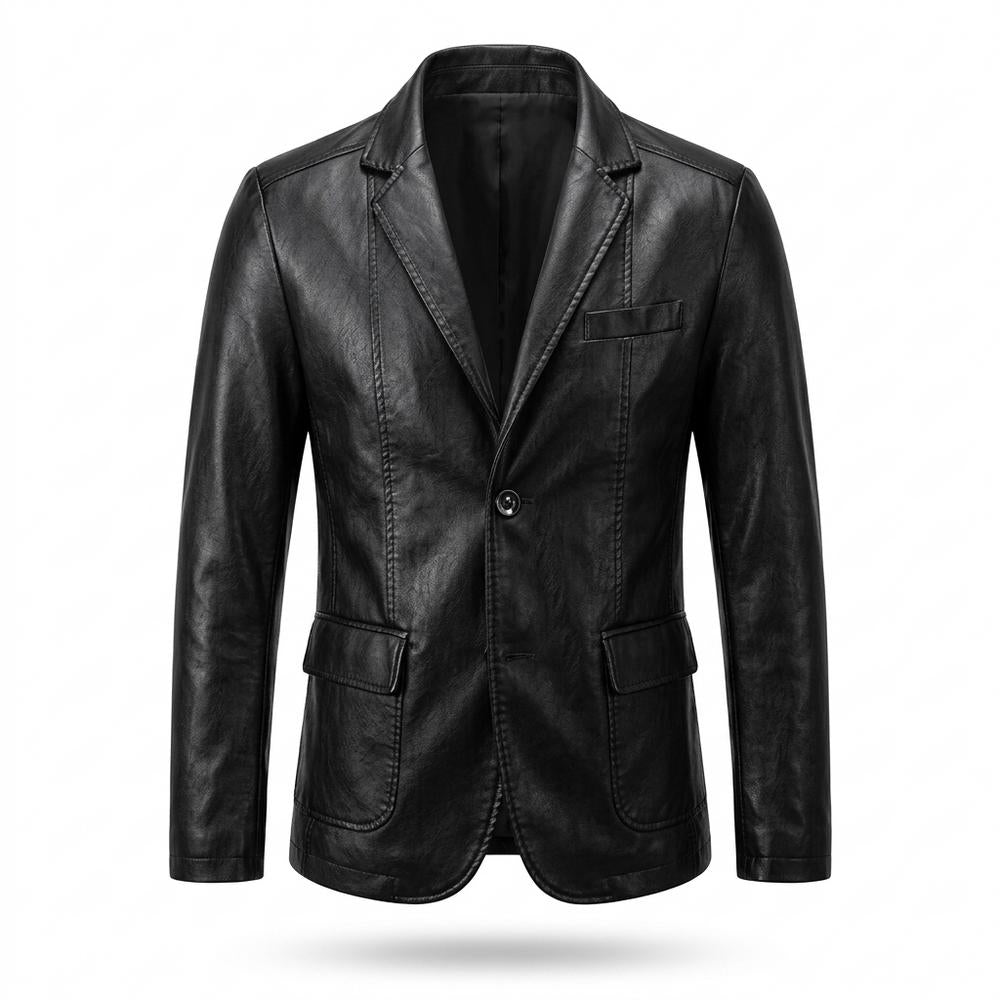 Gentleman Code - Cobid | Einreihige Taillierte Lederjacke Herren