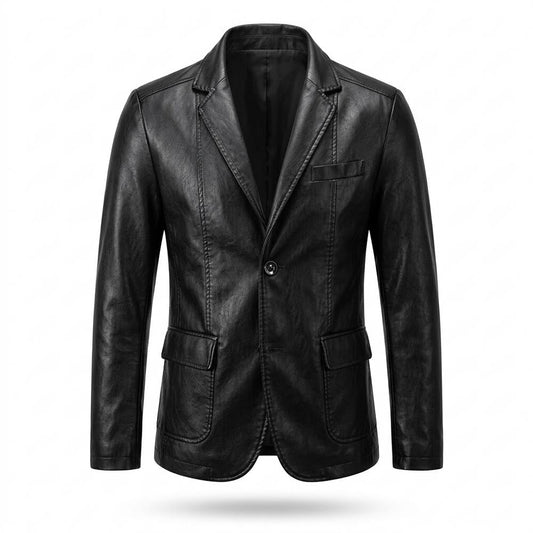 Gentleman Code - Cobid | Einreihige Taillierte Lederjacke Herren