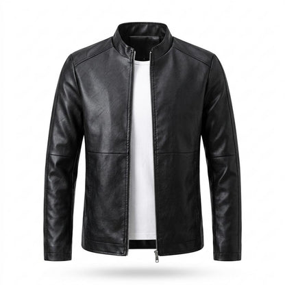 Gentleman Code - Aenen | Taillierte Hochgeschlossene Lederjacke Herren