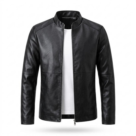 Gentleman Code - Aenen | Taillierte Hochgeschlossene Lederjacke Herren