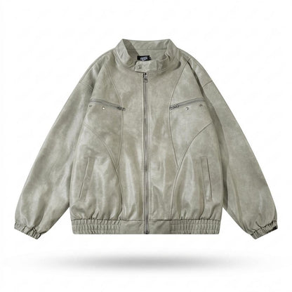 Gentleman Code - Detor | Gewaschene Weit Geschnittene Lederjacke Unisex