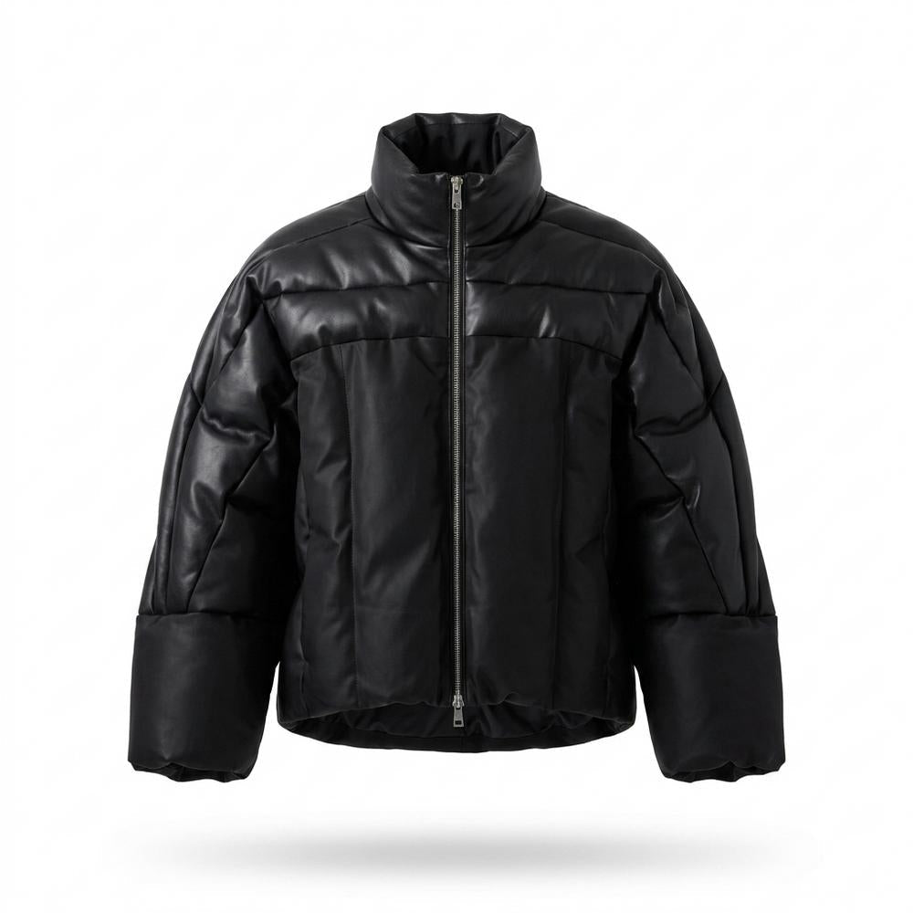 Nobleman Code - Zemav | Gesteppt Glänzend Lederjacke Herren