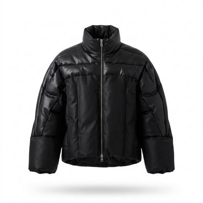Nobleman Code - Zemav | Gesteppt Glänzend Lederjacke Herren