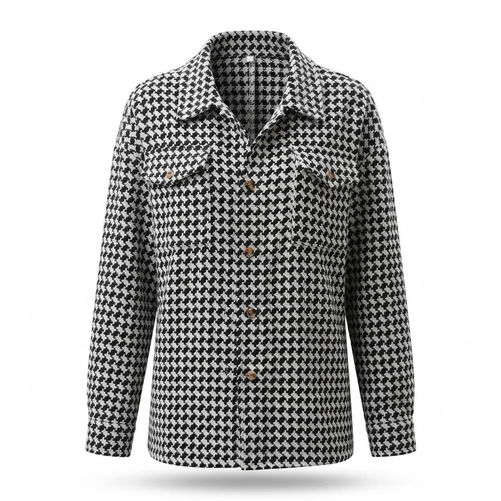 Gentleman Code - Cogem | Gemusterte Geknöpfte Jacke Damen