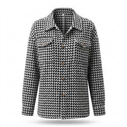 Gentleman Code - Cogem | Gemusterte Geknöpfte Jacke Damen