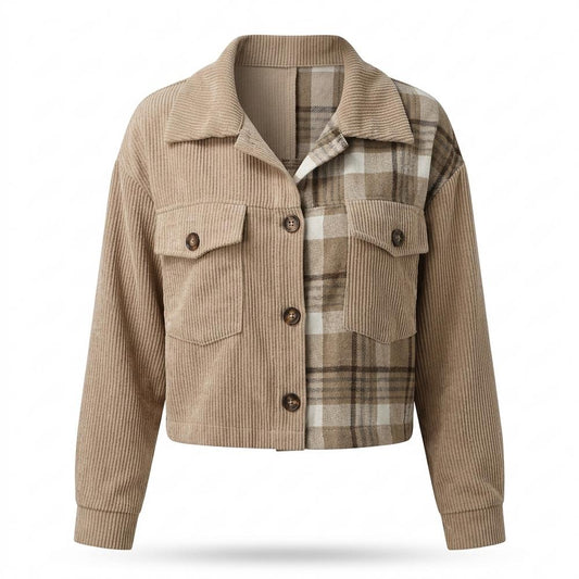 Gentleman Code - Aifir | Gerippte Karierte Jacke Damen