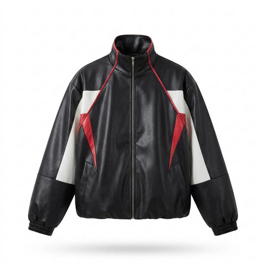 Gentleman Code - Artal | Weitgeschnitten Mehrfarbig Lederjacke Unisex