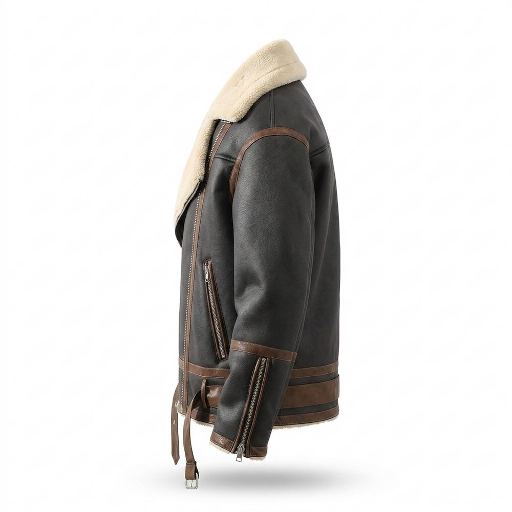 Gentleman Code - Rabid | Gefütterte Asymmetrische Lederjacke Herren
