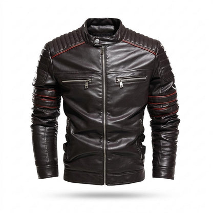 Gentleman Code - Viron | Gesteppt Tailliert Lederjacke Herren
