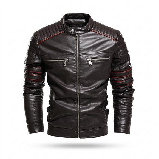 Nobleman Code - Viron | Gesteppt Tailliert Lederjacke Herren