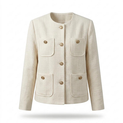 Nobleman Code - Cifid | Strukturiert Kragenlos Jacke Damen